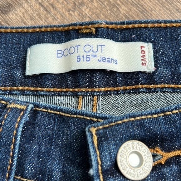 Levi's Womens Boot Cut 515 Jeans WPL-423 Dark Wash Mid Rise Size 8 Long - Picture 4 of 7